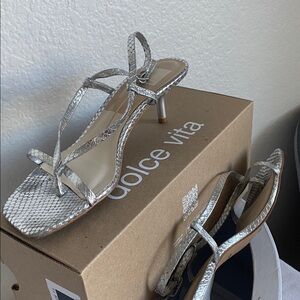 Dolce Vita Metallic Silver Heels